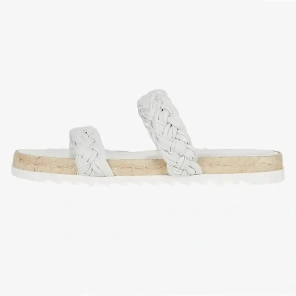 Marc Fisher Jaimee White Braided Espadrille Sandal